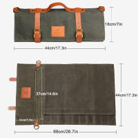 Bolsa Multifuncional WESSLECO Para Chef Cuchillo Roll Portátil Duradera Almacenamiento De Cocina Con Bolsillos - details 3