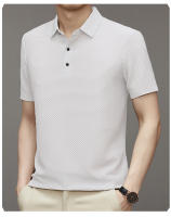 Camiseta De Verano De Seda Helada Con Manga Corta Absorbente De Sudor Color Sólido Top Ligero Con Cuello Redondo Gran Tamaño - details 22