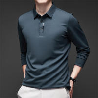 Camisa Polo Para Hombre Casual Larga Con Insignia Color Sólido Moda Transpirable Cómoda Versátil Top Four Seasons Polyester - details 9