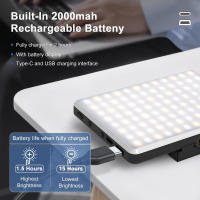 Lámpara De Video LED Portátil Con Clip Para Teléfono Laptop Computadora 2000mAh Recargable Para Videoconferencia Vlog Luz - details 8