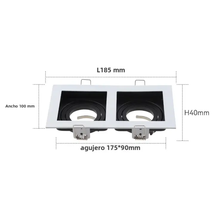 Lámpara De Punto De Luz LED Recubrimiento Blanco Negro Soporte De Bombilla GU10 Foco MR16 Ajustable Comercial Instalación En Fosa - 1