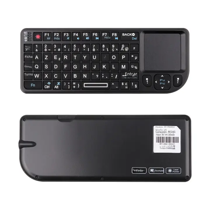 Teclado Inalámbrico Mini Con Iluminación RGB Teclado Azerty Francés Español Ruso Con Touchpad Para PC Smart TV Box Aire Mouse Kit Para Laptop Y Desktop - 1