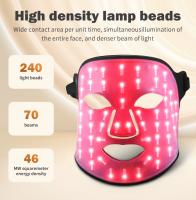 Máscara De Luz Roja LED Para Terapia De Piel Con 480 Lámparas De 4 Colores Ajustables Silicone Material Para Belleza Del Cuello Y Cuidado De La Piel - details 7