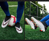 Zapatos De Fútbol Profesionales Para Hombres Ultraligeros Deporte De Entrenamiento Cleats De Fútbol Blanco Negro Talla True Fit Material Superior PU Suela De TPR - details 28