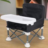 Trona portátil plegable para bebé con correa de seguridad y bandeja de comedor, silla de playa para niños, cómodo asiento de alimentación para niños que acampan - details 3