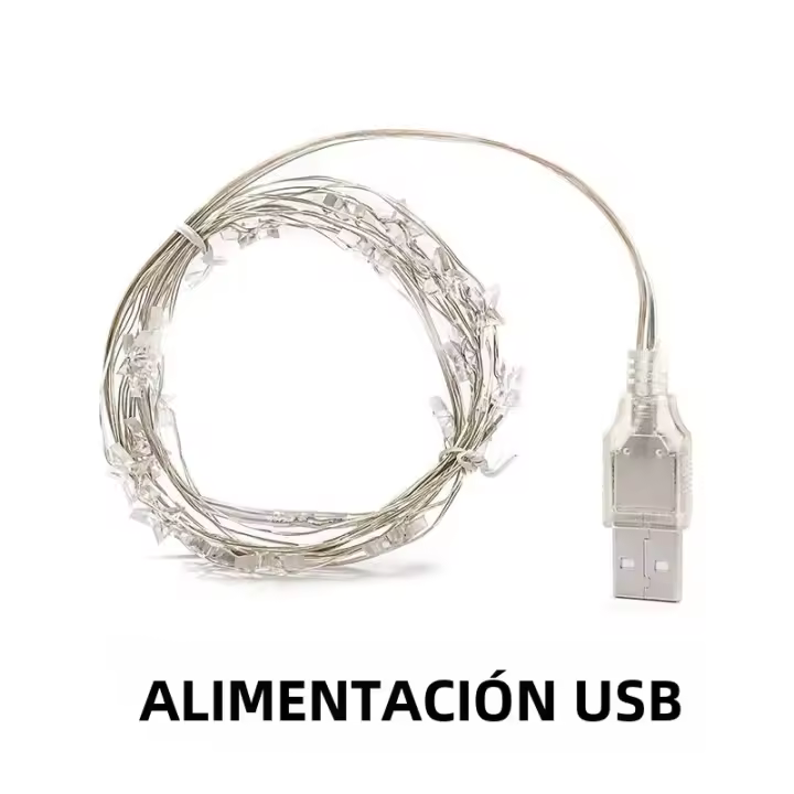 Luces De Navidad LED Estrelladas USB 60 Leds Decoración De Fiestas Y Bodas Para Jardín Y Habitaciones Luz Fairy Para Interior Y Exterior - 1