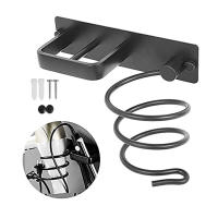Soporte De Secador De Pelo Montado En La Pared De Aluminio Organizador De Accesorios De Baño Para Lápices De Rizado Y Liso Instalación Con Tornillos - details 0