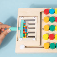 Juego Educativo De Montessori Tablero De Puzzle De Madera Colorido Juguete Sensorial De Alineación De Colores Para Niños Actividad De Preescolar Para Bebés - details 9