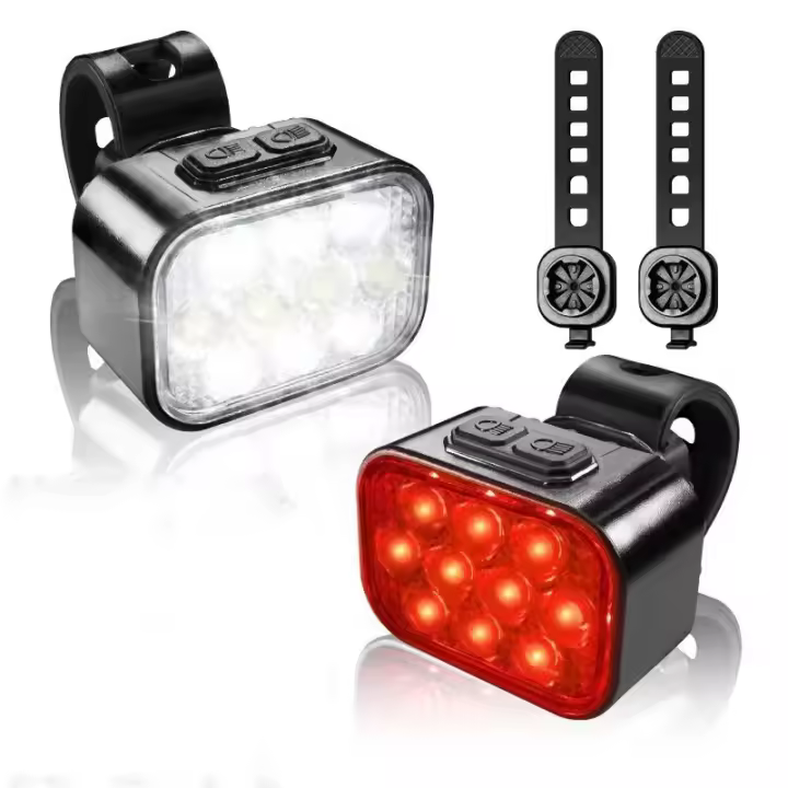BUCKLOS carga USB bicicleta LED faro luz trasera bicicleta ligera lámpara trasera delantera luces traseras impermeables linterna de ciclismo - 1