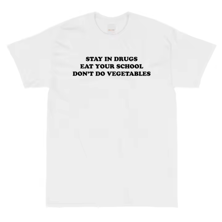 Porzingis Women's Elegant Tee Summer New Leter Printed Eat Your School Slogan Cotton T-shirt - 1