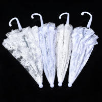 Paraguas De Boda Elegante Con Encaje Blanco Para Fotografía Decoración De Escenario Y Fiestas De Matrimonio Material De Poliéster - details 7