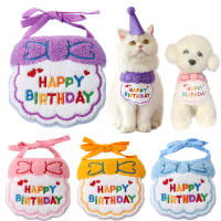 1pc Bandana Para Mascotas Gatos Y Perros Con Bordado De Cumpleaños Colorido Accesorios De Ropa Para Fiesta Supplies TMZ - details 0