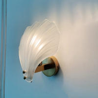 Lámpara De Pared Moda Con Concha E14 Vidrio Para Dormitorio Y Sala De Estar Iluminación Interior Fijación En La Pared Fuente De Alimentación AC 220V - details 3