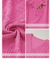 Cárdigan ligero de punto para mujer de Tanmolo, cárdigan largo con bolsillos, cómodo, abierto, elegante, de manga larga, rojo rosa. Talla L - details 2