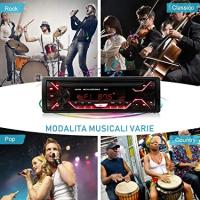 Radio de coche Bluetooth, Radio FM estéreo de 7 colores 60W x 4, reproductor de MP3 Radio de coche manos libres compatible con USB/SD/TF/AUX+Remoto - details 1