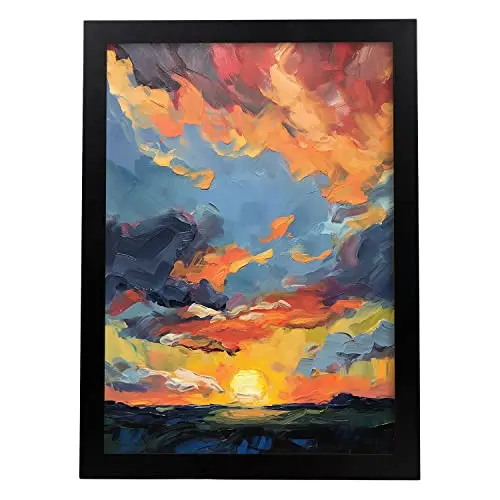 Nacnic Poster De Pintura Al Óleo Del Atardecer En El Estilo Fauvista - 1