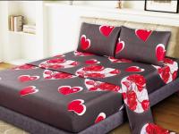 Juego de Sábanas Romántico Marrón Profundo con Corazones - Incluye Funda Nórdica + Sábana Ajustable Elástica + 1-2 Fundas de Almohada | Tallas 90/135 cm (3 Piezas) y 150 cm (4 Piezas) | Tejido Suave Antipilling y Lavado Fácil - details 0