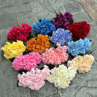 Gran Tamaño 5 Cabezas De Flores Artificiales Hydrangea En Blanco Y Rosa Para Boda Decoración De Fiesta En Casa Flores Silken Para Arreglo De Novia - details 19