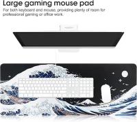 Alfombrilla de ratón para juegos extragrande para teclado de ordenador, alfombrilla de ratón para escritorio, superficie suave y lisa y base de goma antideslizante, alfombrilla de ratón XXL de tela suave de 800 x 300 x 3 mm - details 0