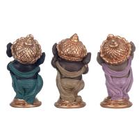 CAPRILO REGALOS & DECORACIÓN Set de 3 Figuras Budistas Decorativas Multicolor de Resina "Ganesha no Oigo, Hablo, Veo" Adornos y Esculturas. Regalos Originales. Decoración Hogar. 7 x 6 x 12 cm - details 2