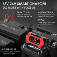 Cargador De Batería De Coche Automático 12V 10A 7 Etapas Rápida 6-180Ah Para AGM GEL WET Batería De Ácido Plomo Con Pantalla LCD - details 8