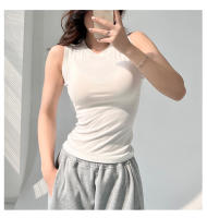 AOSSVIAO Top De Mujer De Algodón 99% Estilo Casual Basic Verano Sin Mangas Cuello Redondo Verde Blanco Negro Tank Top - details 8