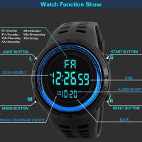 Reloj Digital Para Hombre YIKAZE X01 Multifuncional Militar Deportivo Resistente Al Agua Luminoso Estudiante Electrónico - details 6