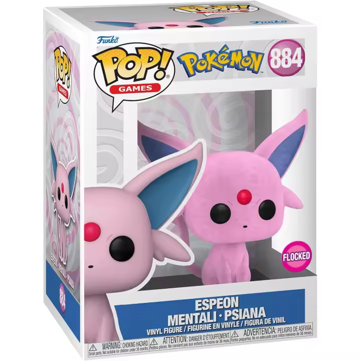 Funko Pop Juegos Pokemon Espeon Flocked 844 Figura Coleccionable - 1