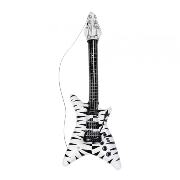 Widmann Guitarra Rockstar estampado cebra hinchable de 95 cm - 1