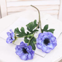 3 Cabezas De Anefoma Poppa Flores Artificiales De Seda Larga Rama Decoración Para Fiesta De Boda Navidad Hogar Wreath Mesa Jardín DIY - details 8