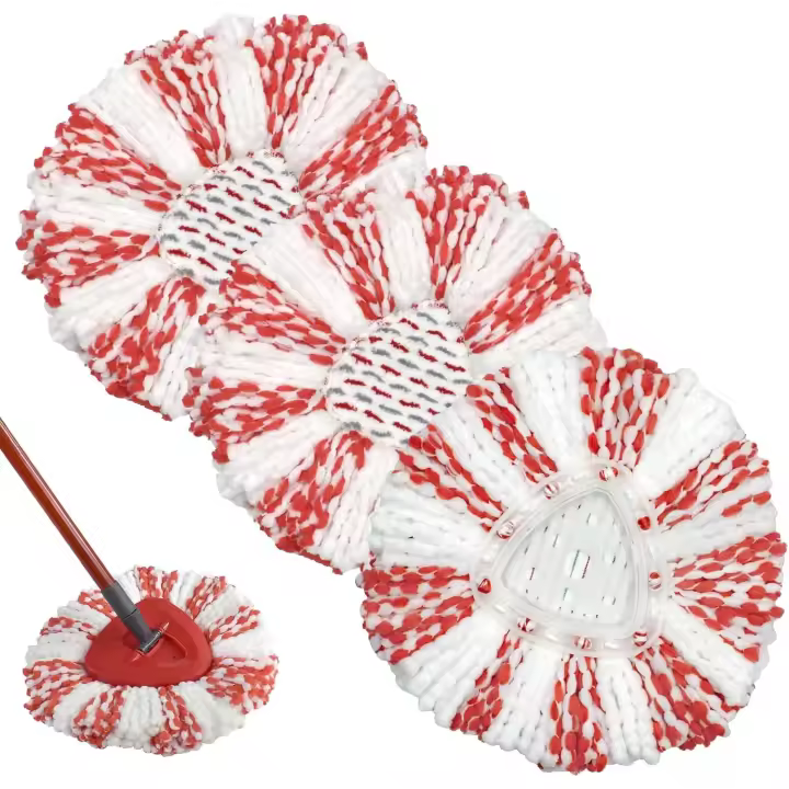 Cabezal de repuesto para fregona de microfibra, 3 unidades, compatible con Vileda Turbo 3 en 1, cabezal de repuesto para fregona giratoria, gran capacidad de limpieza y fácil de reemplazar - 1