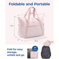 Gran oferta de bolsa de viaje plegable para fin de semana para mujer, bolso de gimnasio, bolso de viaje para pasar la noche, bolso de mano - details 4