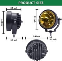 Luz De Trabajo LED 4 Pulgadas 12V 24V Amarilla Naranja Blanca Para Offroad Carro ATV Faro De Barrera Lámpara De Compresión Para Camiones Pickups Barco Remolques Niebla - details 2