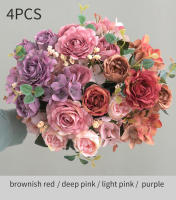 Bouquet De Flores Artificiales Con Hydrangea Y Peonías Sintéticas Para Decoración De Hogar Y Bodas Centros De Mesa Falsas - details 4