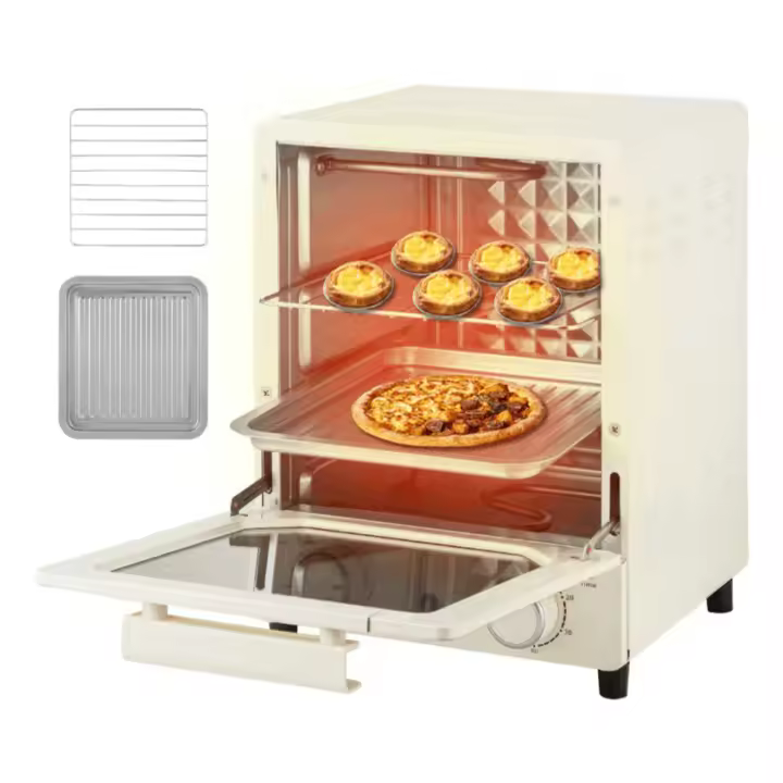 Mini Horno Eléctrico Vertical 15L Multifunción con Temperatura Ajustable, Temporizador 60 Min, Convección y Luz Interior - 1
