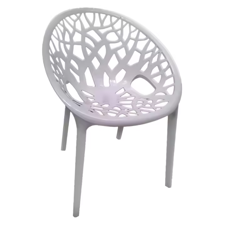Gerimport Set 4 Sillas Polipropileno Diseño Eventos Blanca Raíces 80 X 58 X 60 Cm - Diseño Elegante - 1