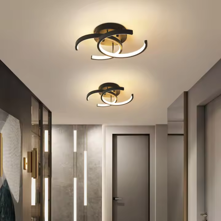 Lámpara De Techo LED Acrílica Moderna Para Interior Instalación Superficial Redonda Cuadrada Corredor Iluminación Doméstica - 1