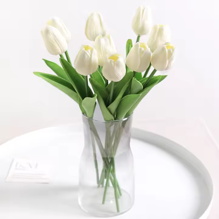 5/10Pcs Arreglo De Flores Artificiales Tulipán Para Boda Decoración De Jardín Exterior Decoración De Hogar En Vaso Plantas Falsas De Seda Para Aniversario Baño De Bebé Cumpleaños - 1