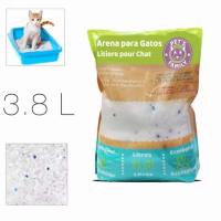 3.8-5 L Arena para gatos con cristales de alta calidad, arena para gatos sin perfume Arena ecologica para mascotas Arena combate olores Arena Premium para Gatos de sílice Camada para Gatitos de Gel de Diamante Absorbente, Cómodo Biodegradable Ref. 51110 - details 1