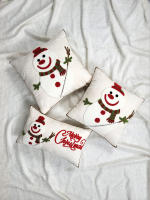 Funda De Cojín De Algodón 100% Con Bordado De Payaso De Navidad Para Decoración De Dormitorio Sala De Estar Casa - details 0