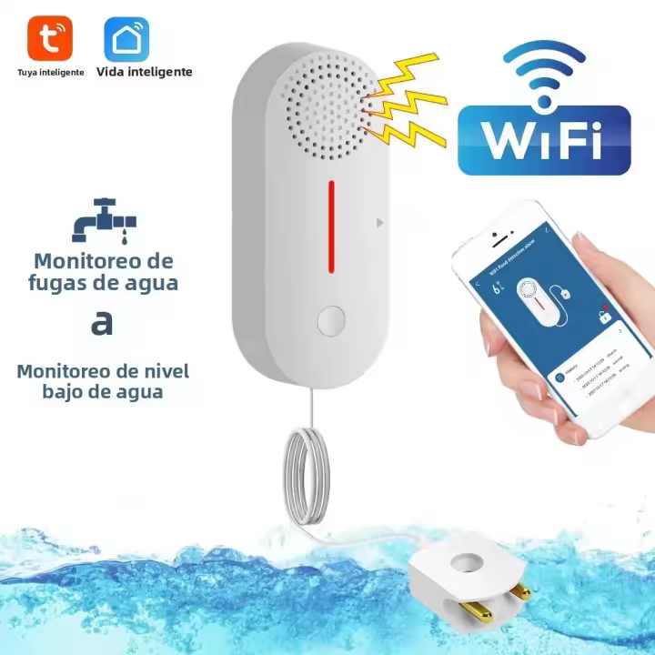 Sensor Inteligente De Fugas De Agua Tuya WiFi Monitorización Remota De Nivel De Inundación Y Alarma Sonora Sistema De Seguridad Para Prevención De Fugas - 1