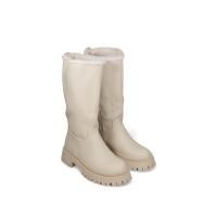 Botas de Lluvia forrado de pelo con plataforma jf9891 Beige y Negro - details 5