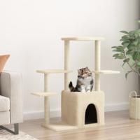 vidaXL Rascador para Gatos con Postes de Sisal Árbol Torre de Escalada Color Crema,  Gris claro,  Gris oscuro y mas - details 0
