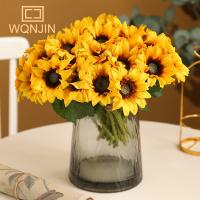 6Pcs/Lot Flores Artificiales De Seda Girasoles Para Decoración De Hogar Bodas Y Jardines Regalo De Boda Decoración De Habitaciones - details 1