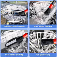 ZFOUEK Set De 17 Pinceles Para Detalle De Coche Limpieza De Automóvil Cepillos Esponjas Toallas Herramientas Para Limpieza De Ventanas Ruedas Polvo Suciedad - details 2