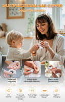 Afeitadora De Uñas Eléctrica Con Luz LED Y Rotación 360° Cortauñas Para Niños Y Adultos Trimmer De Uñas Y Pies - details 0