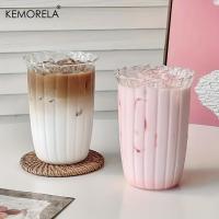 4/6PCS Vaso De Cocktail Transparente Con Rayas Verticales Para Café Latte Jugo Agua Whiskey Vidrio Ecológico Para El Hogar - details 7