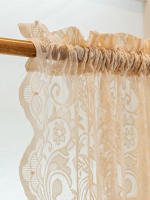 Cortinas De Encaje Con Perlas Y Gauze Estilo Francés Nueva Colección 1 Pieza Translúcidas De Poliéster 100% Sin Capa Doble Ni Aislamiento Solar - details 4