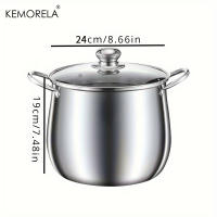 Olla De Acero Inoxidable Para Sopa Gran Capacidad Para Cocinar Fideos Y Pollo Estilo Universal Para Fogón Y Cococitor Inducción - details 1