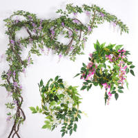 2pcs Guirnalda De Flores Artificiales Wisteria Vino Para Decoración De Boda Y Jardín Estilo De Flores Hechas De No-tejidas Originales En Guangdong - details 1